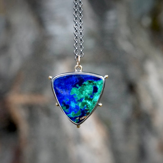 Azurite malachite pendant