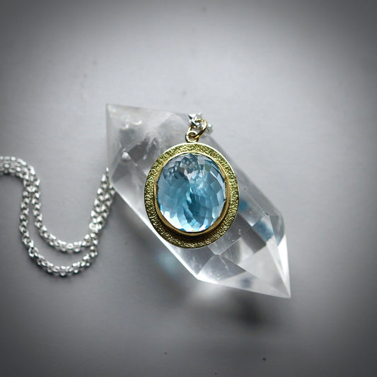 Swiss blue topaz pendant