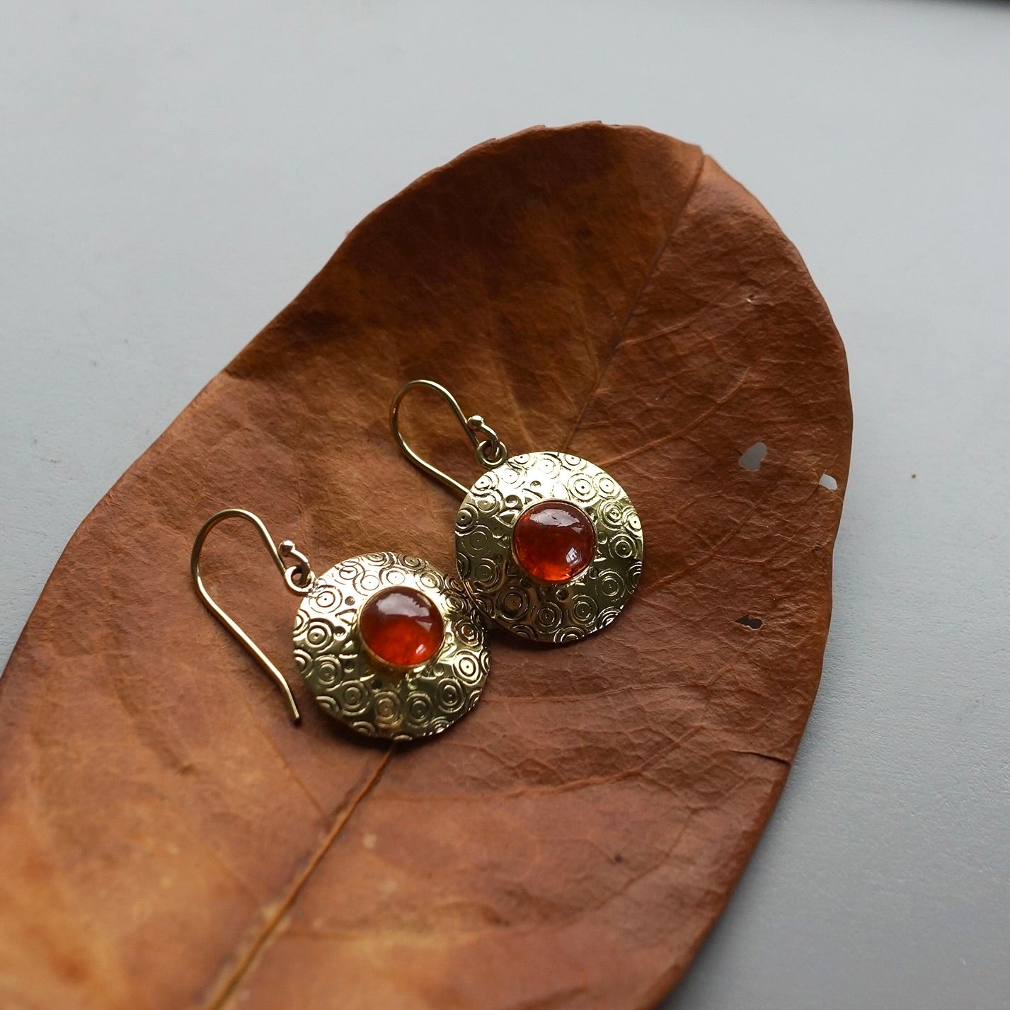 Spessartine garnet earrings