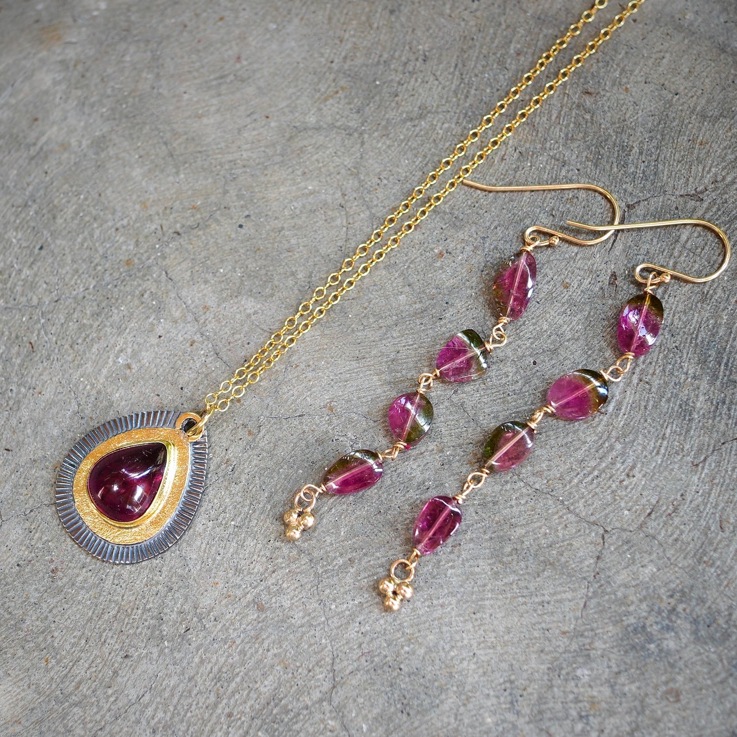 Rubellite tourmaline pendant