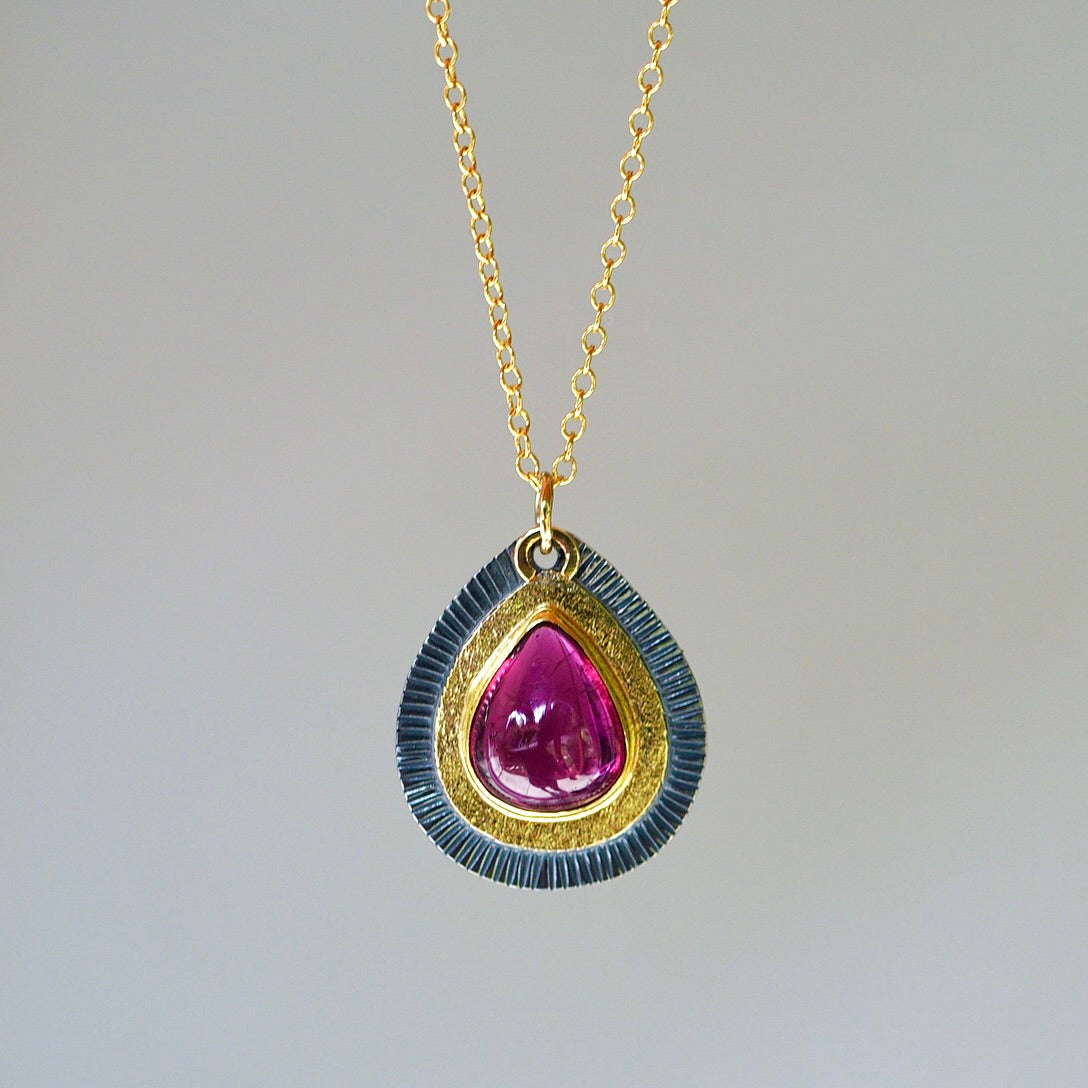 Rubellite tourmaline pendant