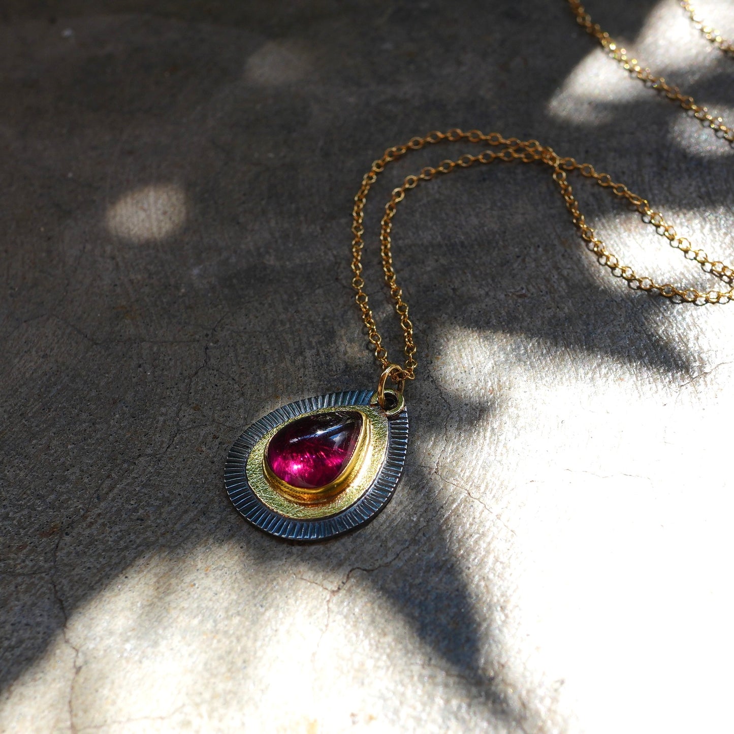 Rubellite tourmaline pendant