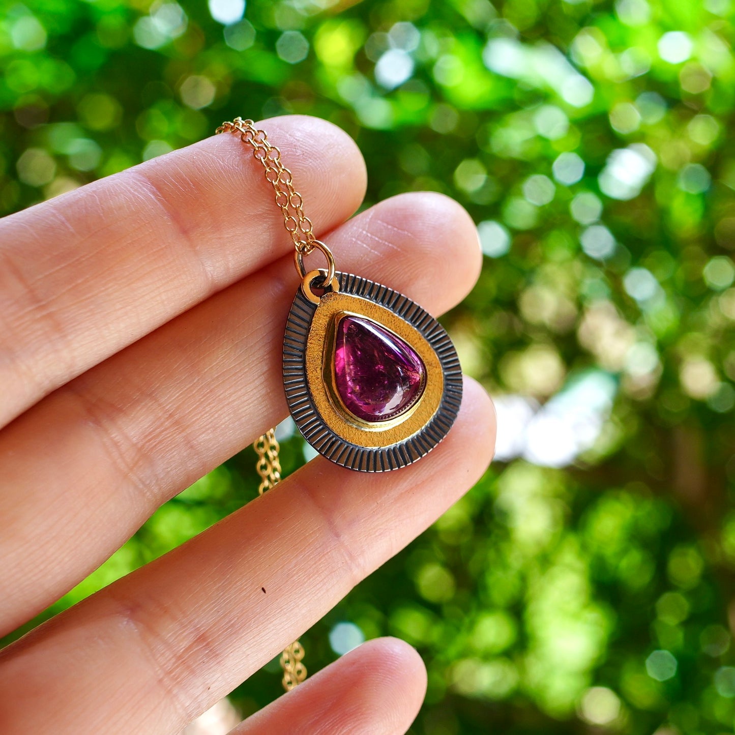 Rubellite tourmaline pendant