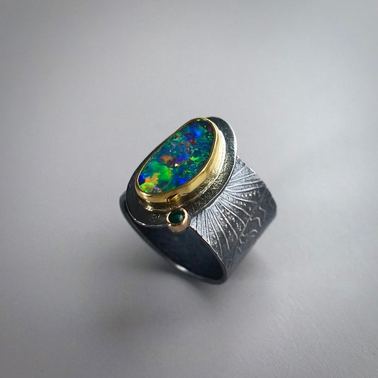 Australian opal ring
