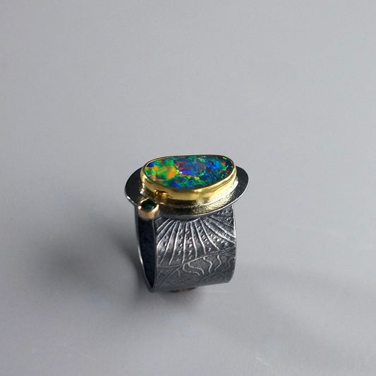 Australian opal ring