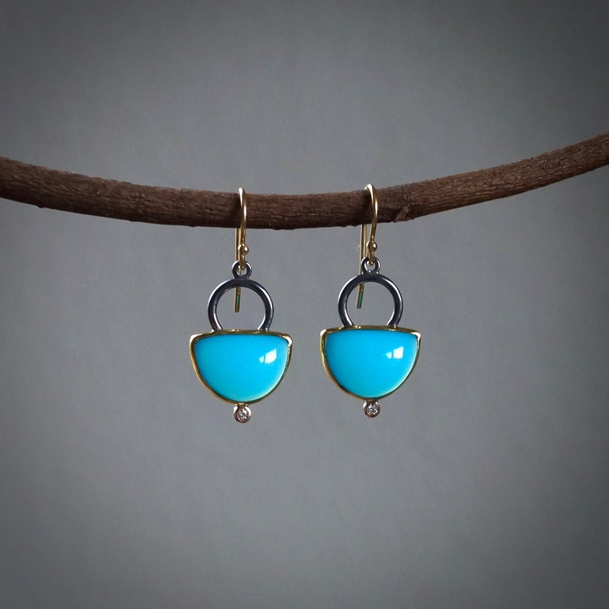 Idar Ice agate and diamond earrings