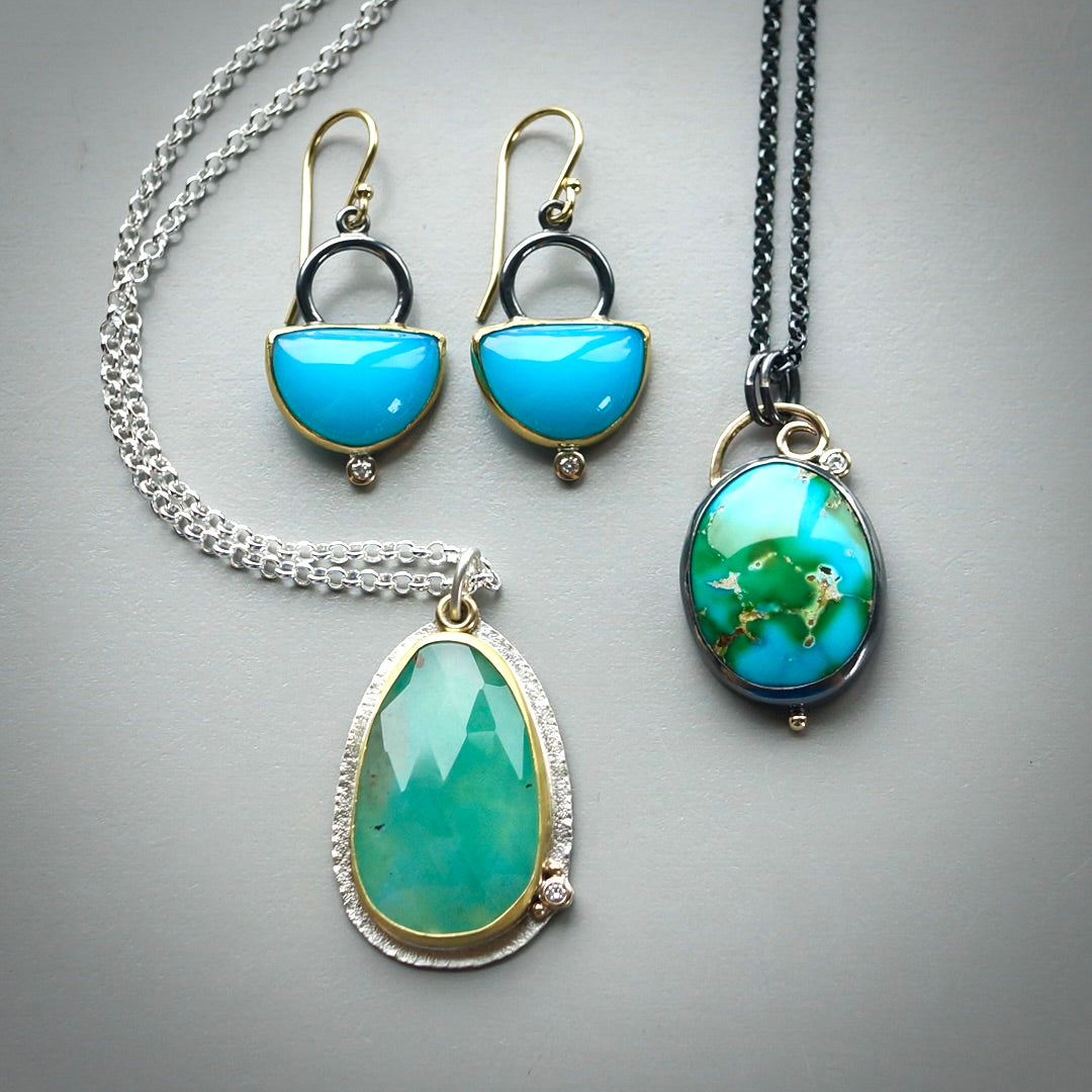 Idar Ice agate and diamond earrings