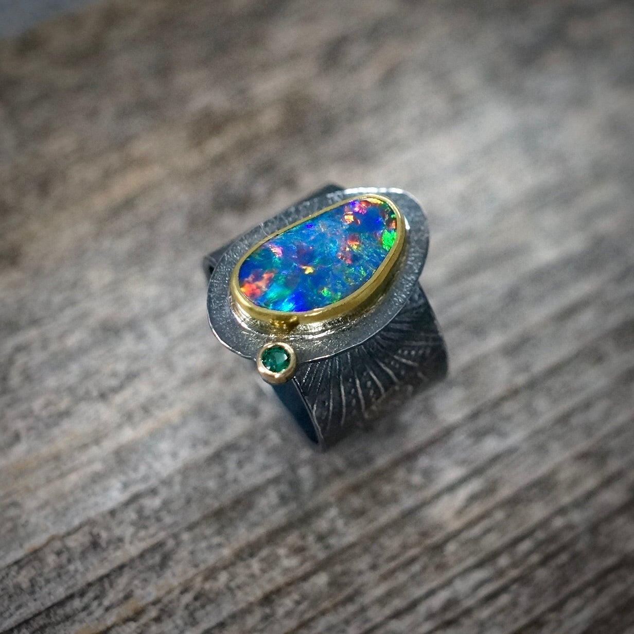 Australian opal ring