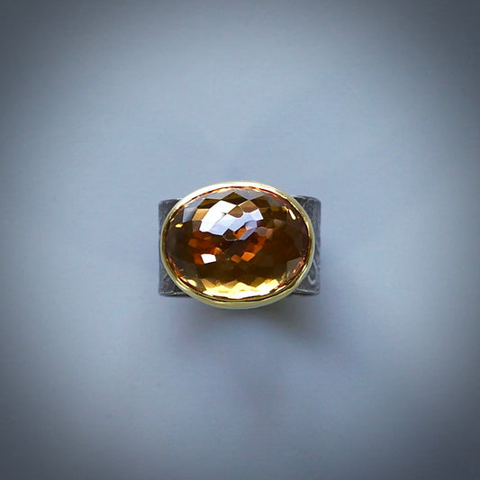 Yellow quartz ring