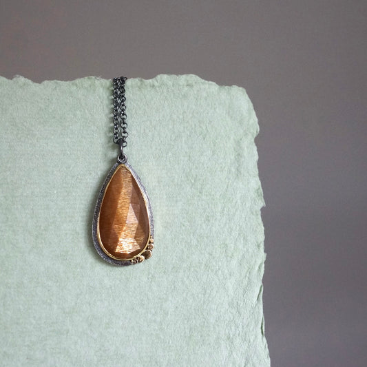 African lattice moonstone pendant