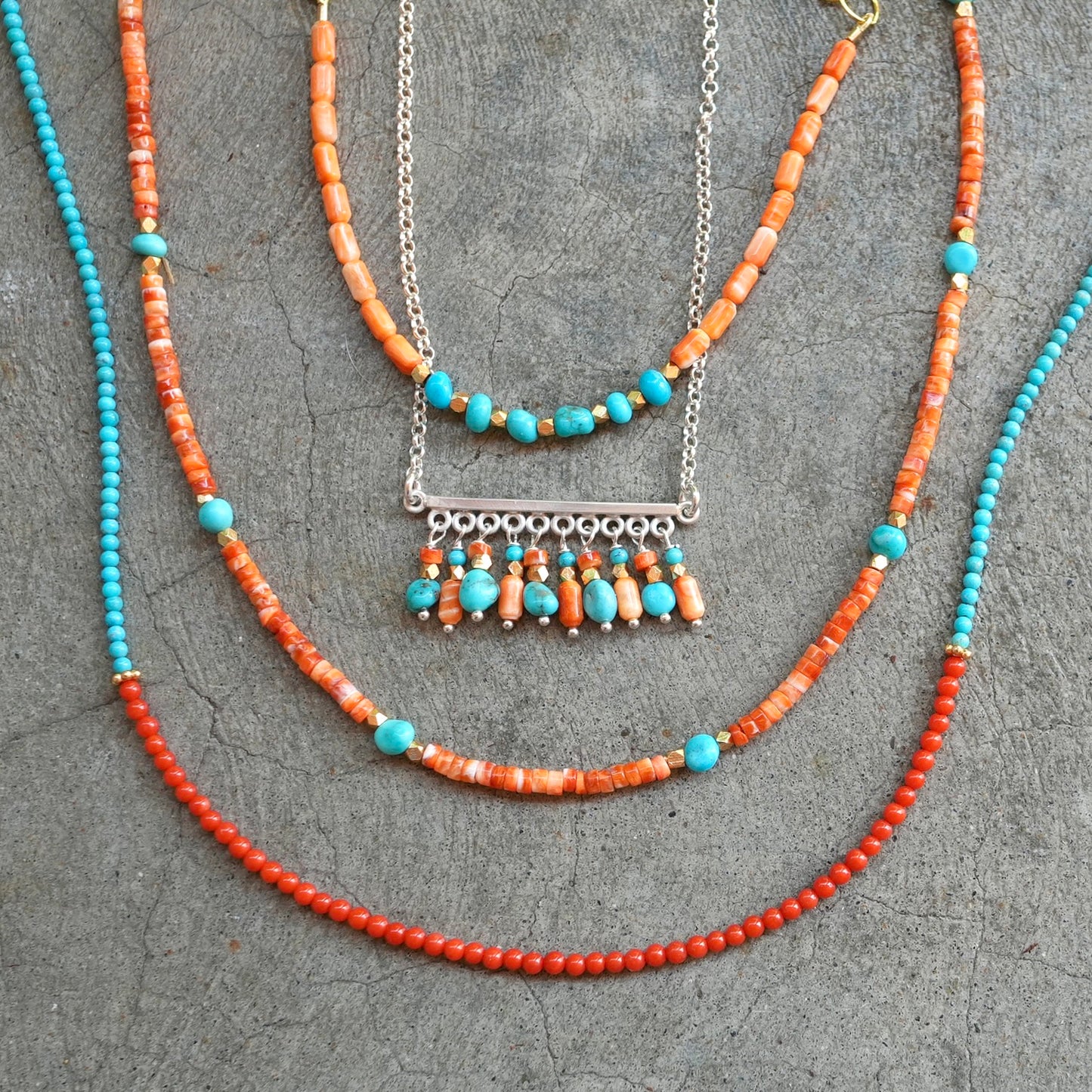Spiny Oyster and Sleeping Beauty turquoise necklace
