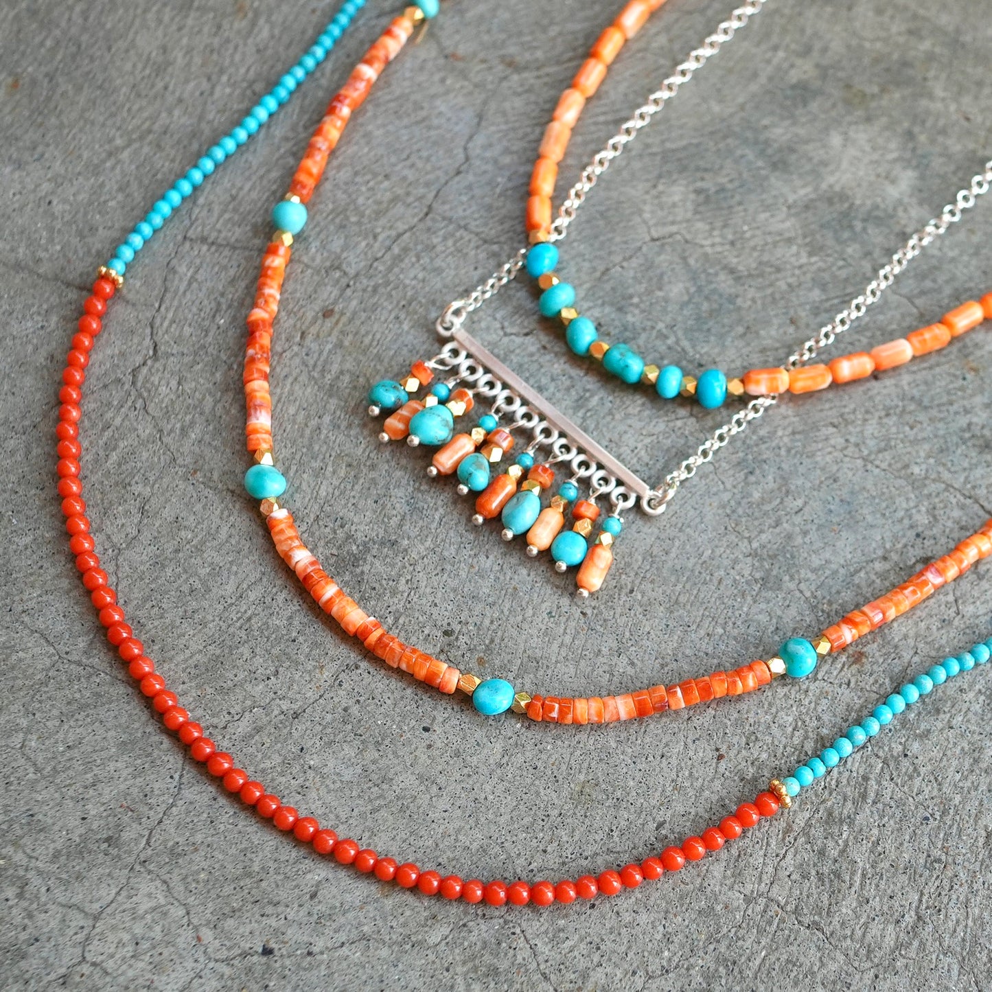 Spiny Oyster and Sleeping Beauty turquoise bracelet