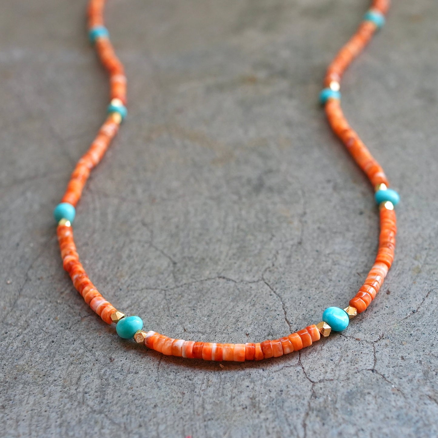 Spiny Oyster and Sleeping Beauty turquoise necklace