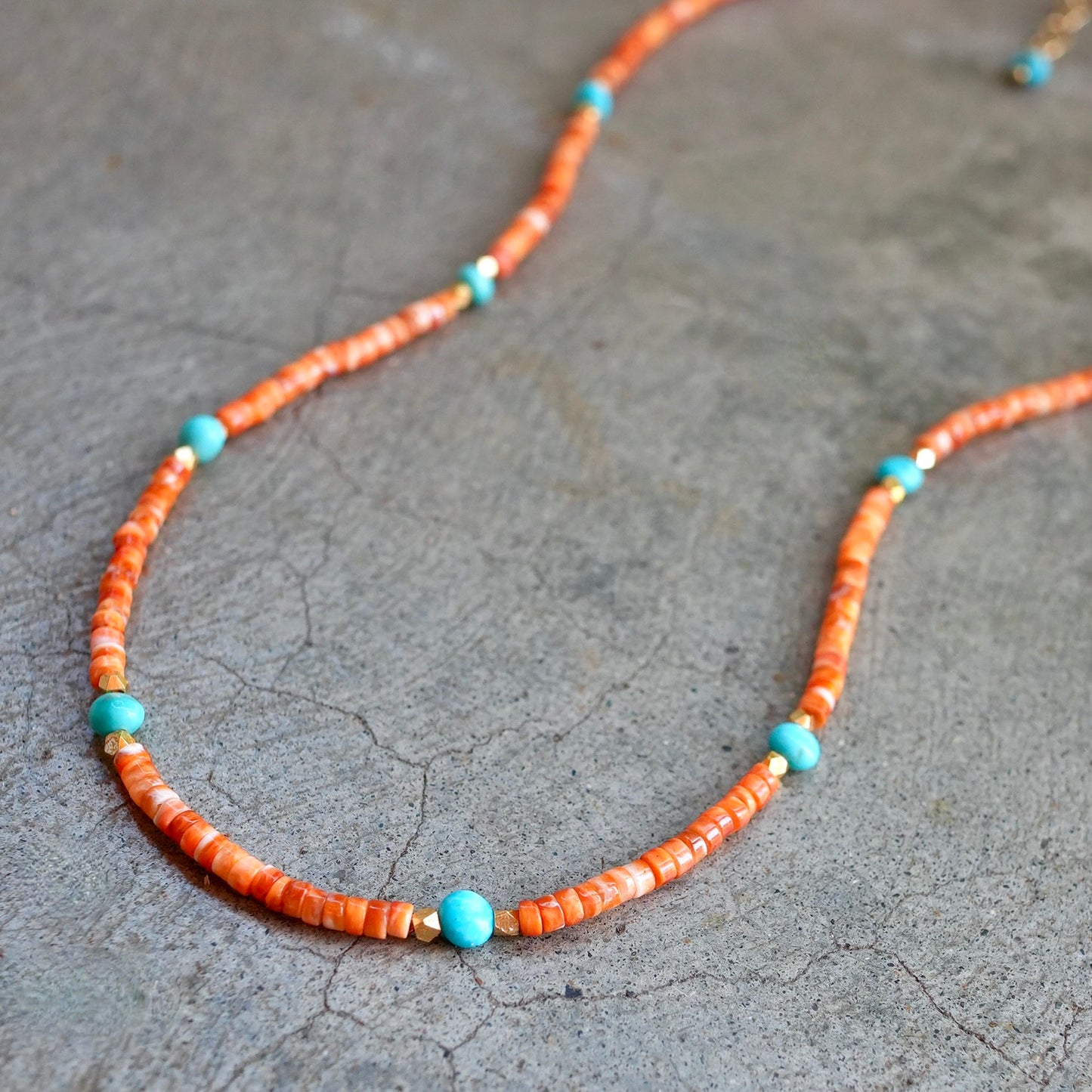 Spiny Oyster and Sleeping Beauty turquoise necklace