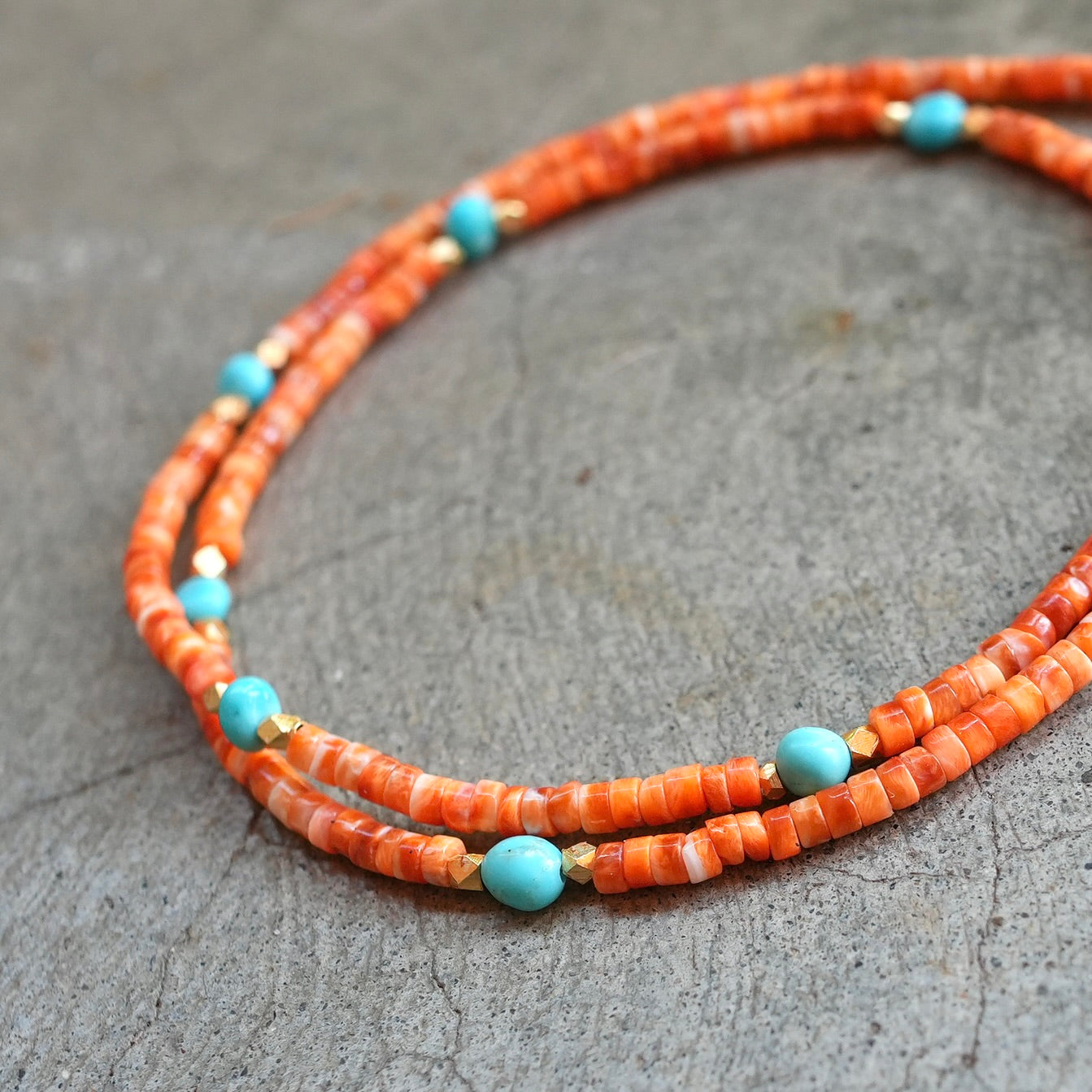 Spiny Oyster and Sleeping Beauty turquoise necklace