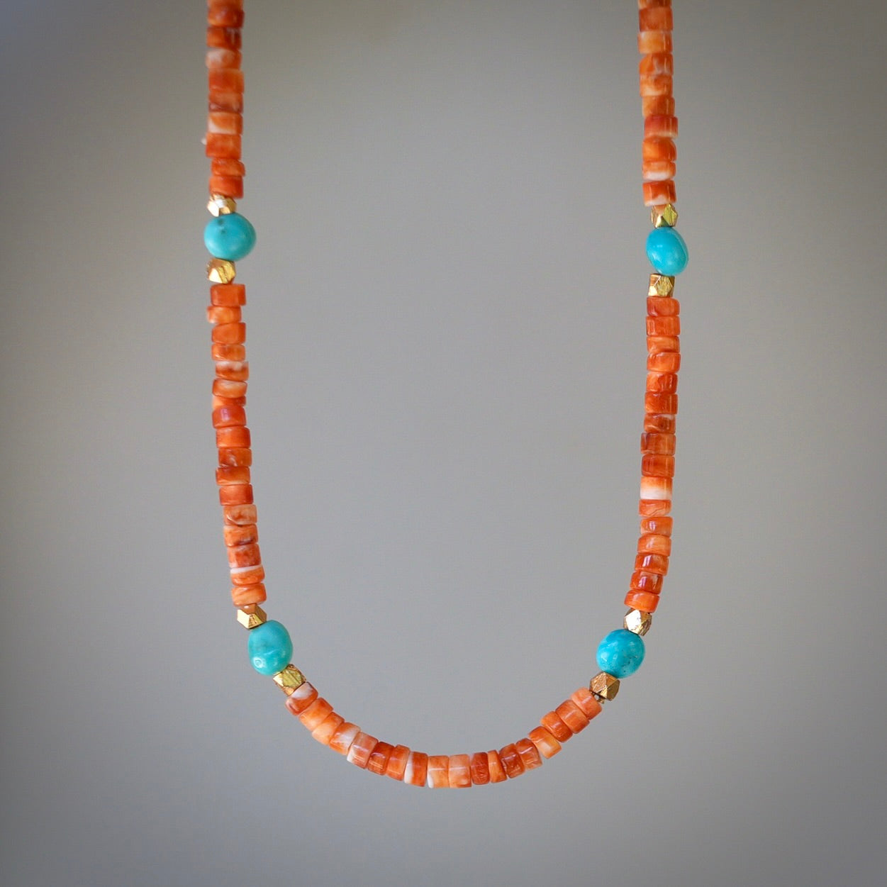 Spiny Oyster and Sleeping Beauty turquoise necklace