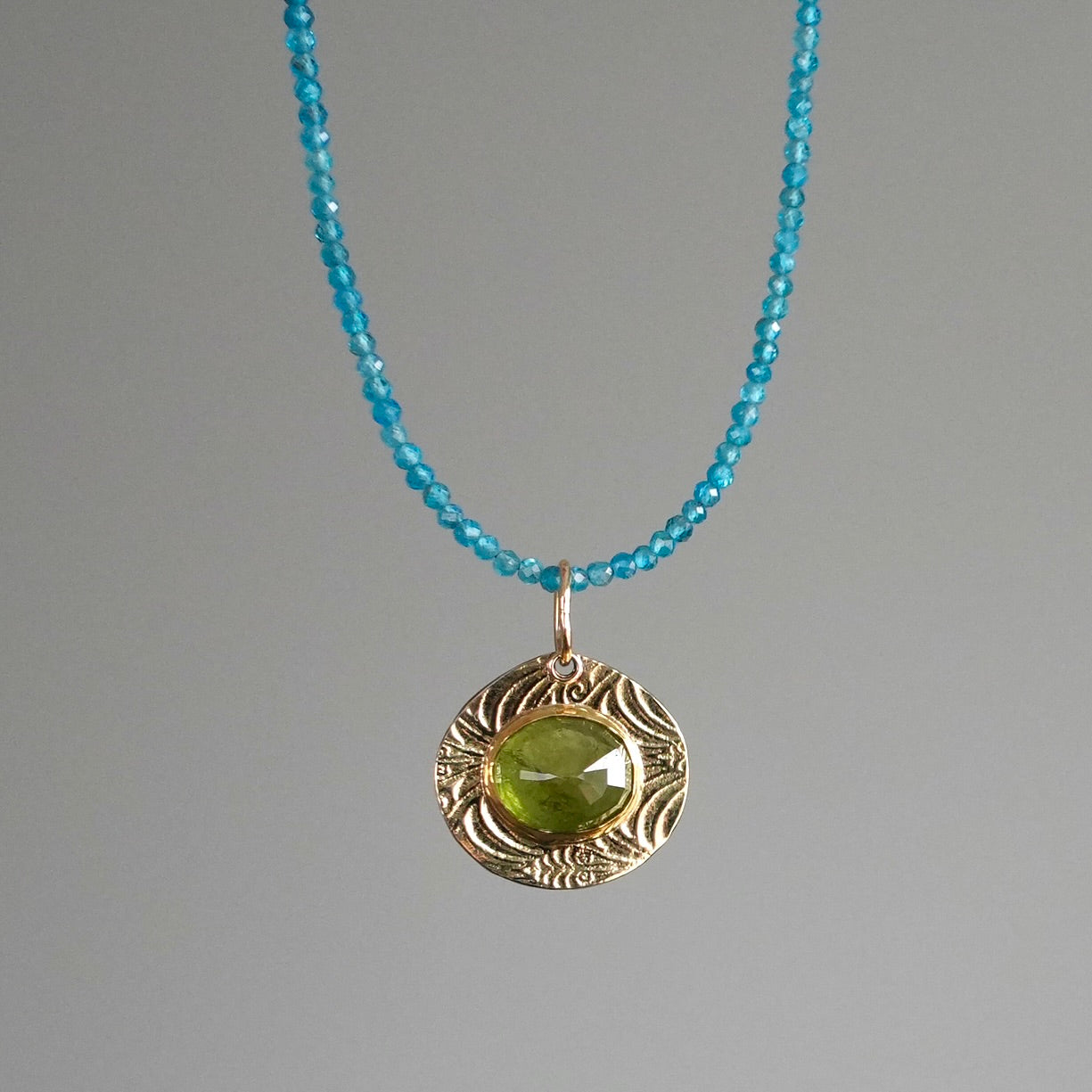 Green grossular garnet pendant