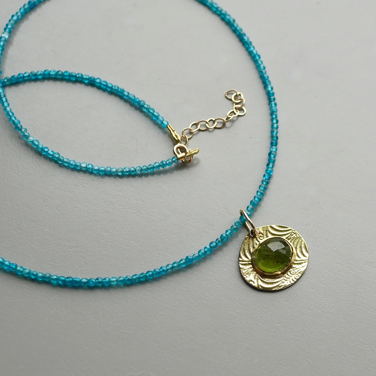 Green grossular garnet pendant