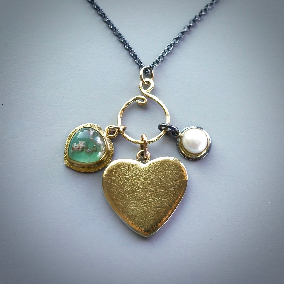 Solid 18K gold charm holder - MADE to ORDER
