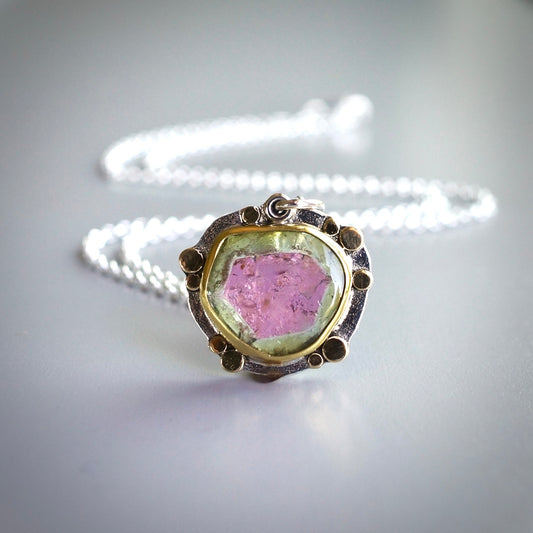 Watermelon tourmaline pendant