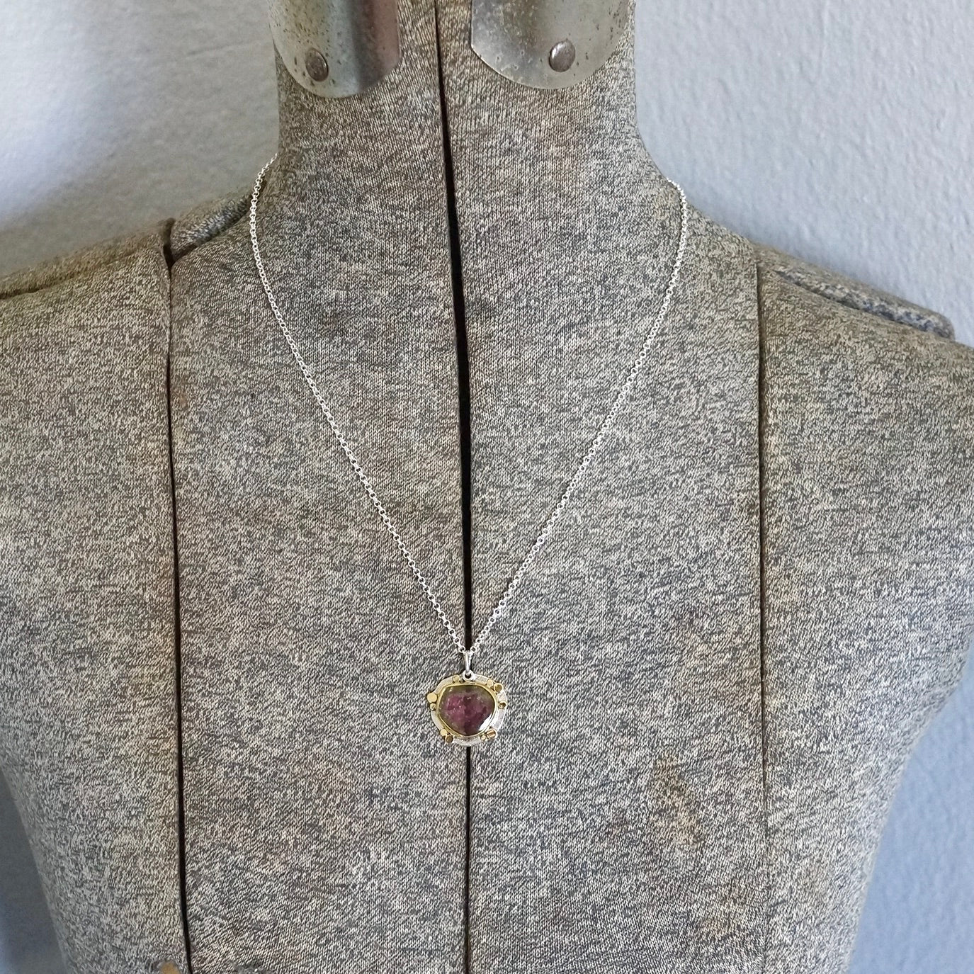 Watermelon tourmaline pendant