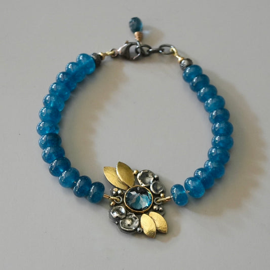 London blue topaz and blue quartz bracelet