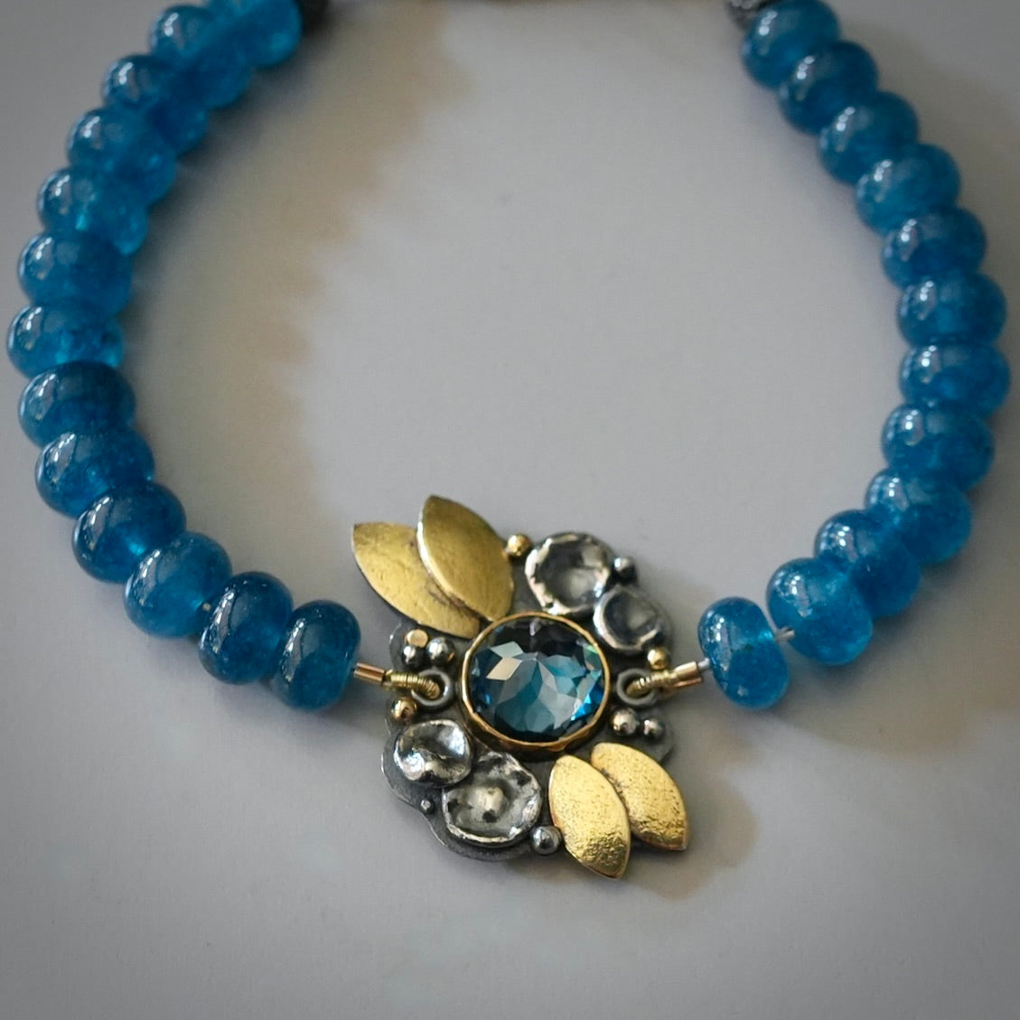 London blue topaz and blue quartz bracelet