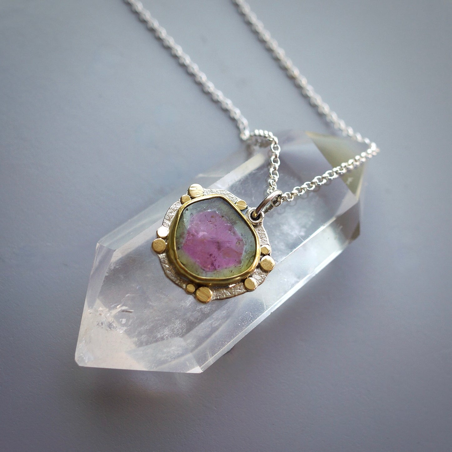 Watermelon tourmaline pendant