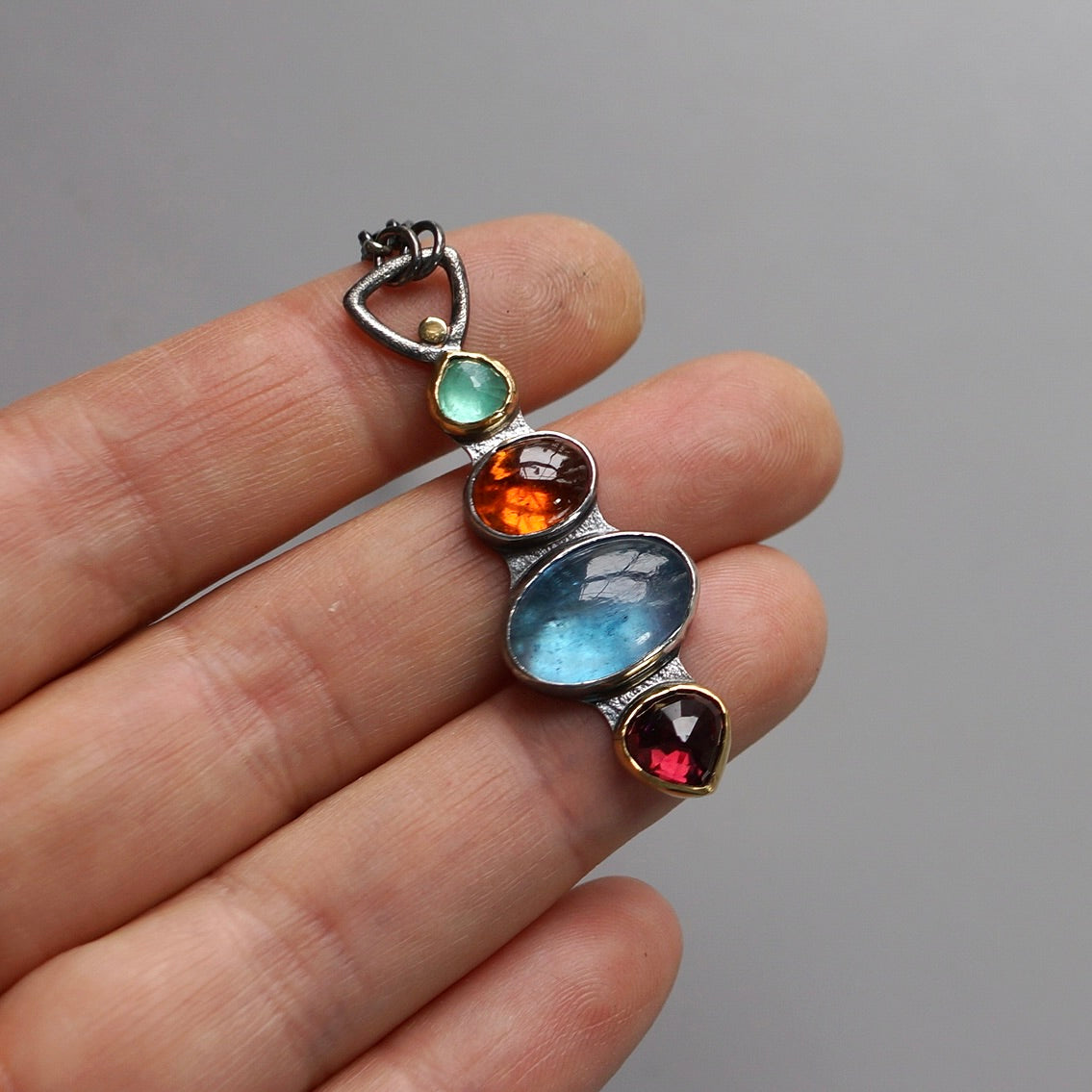 Multi-gemstone necklace