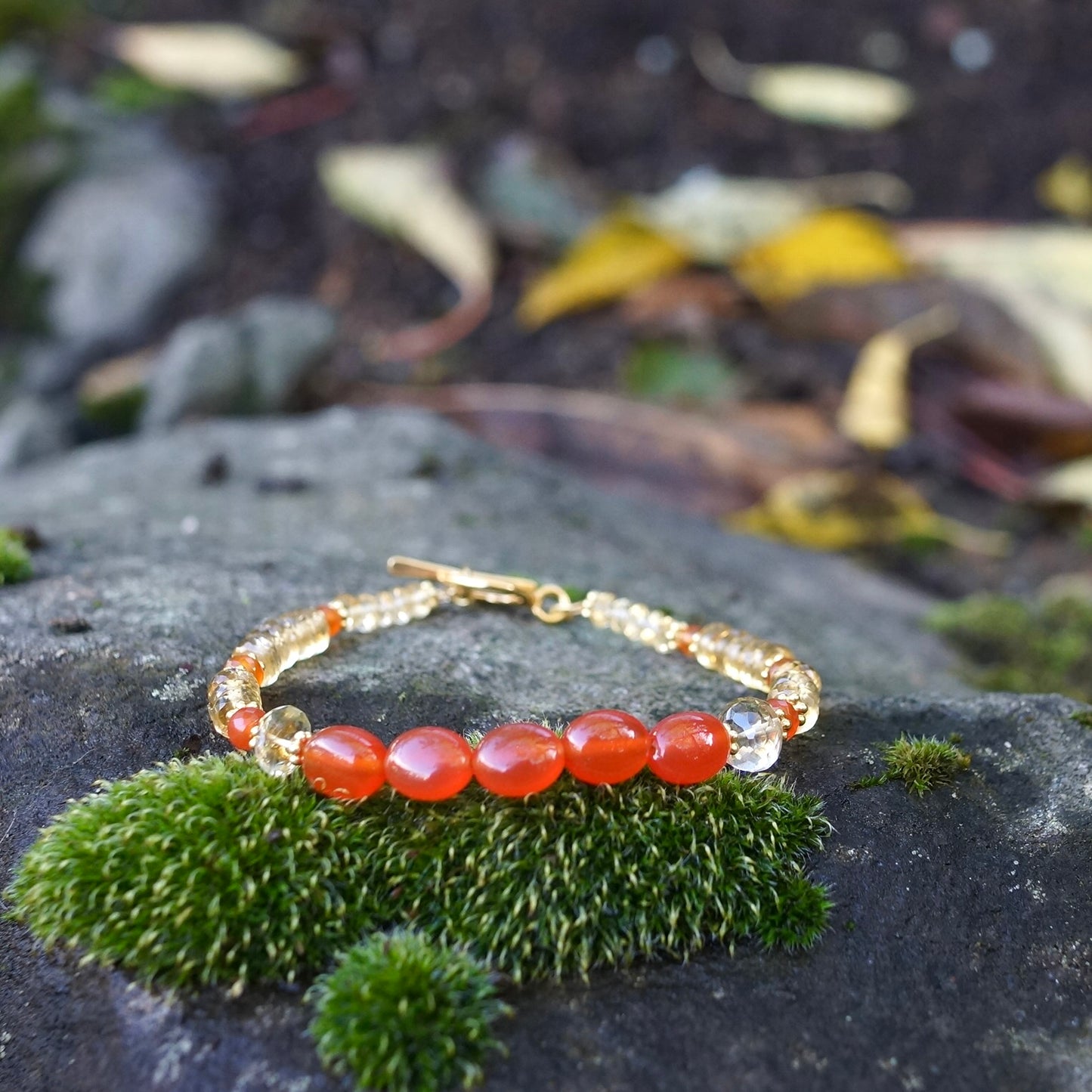 Carnelian and citrine bracelet