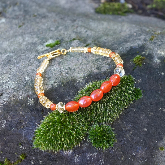Carnelian and citrine bracelet
