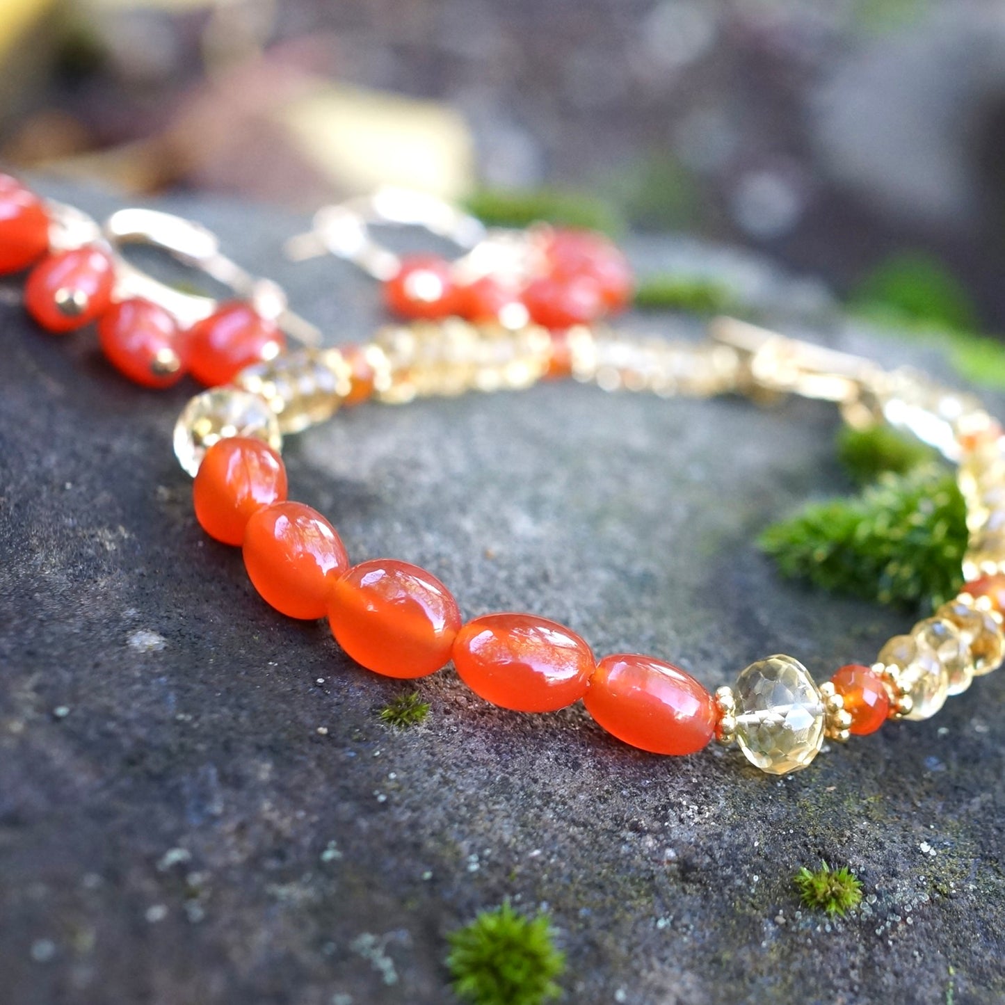 Carnelian and citrine bracelet