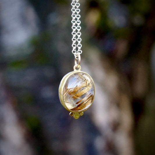 Rutilated quartz pendant