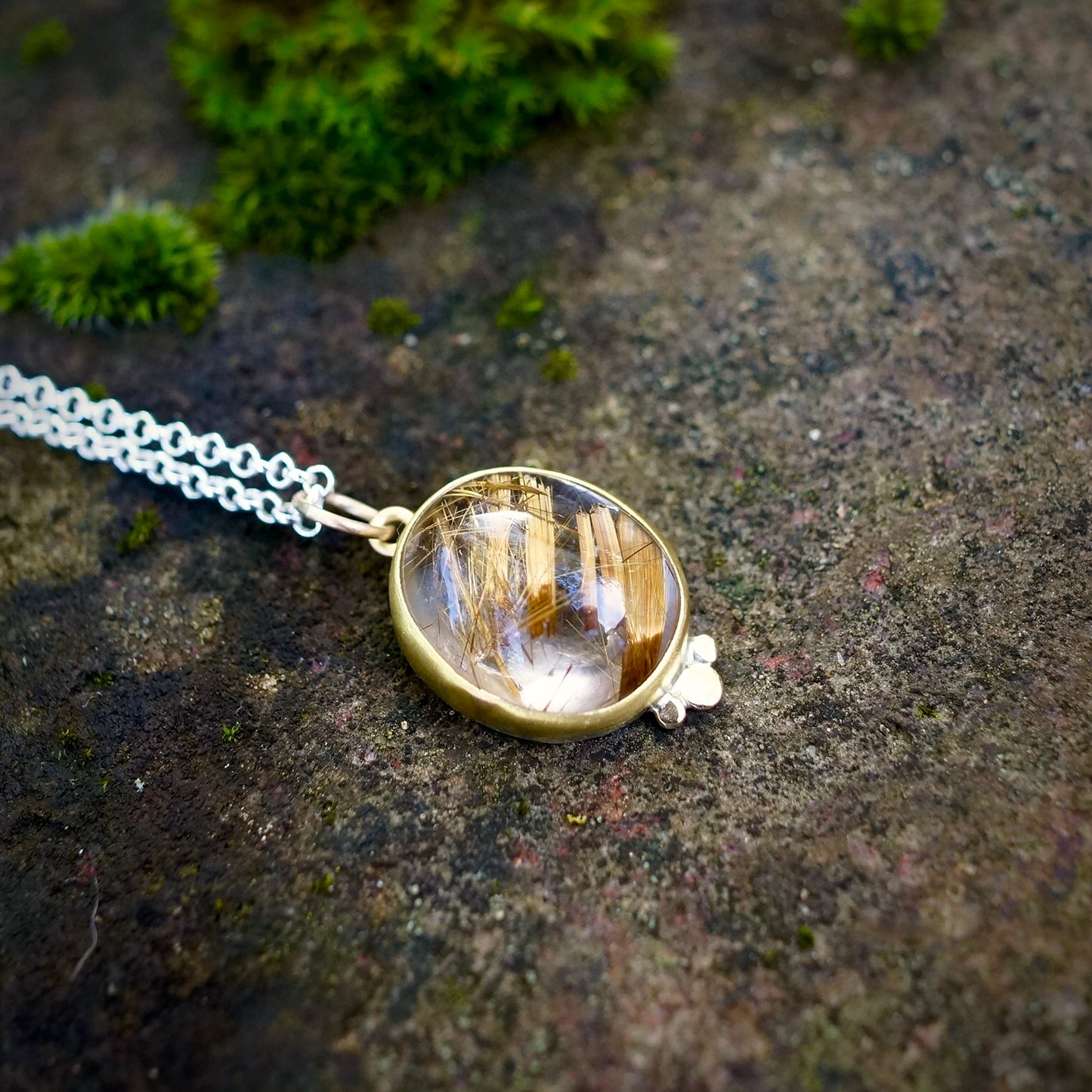 Rutilated quartz pendant