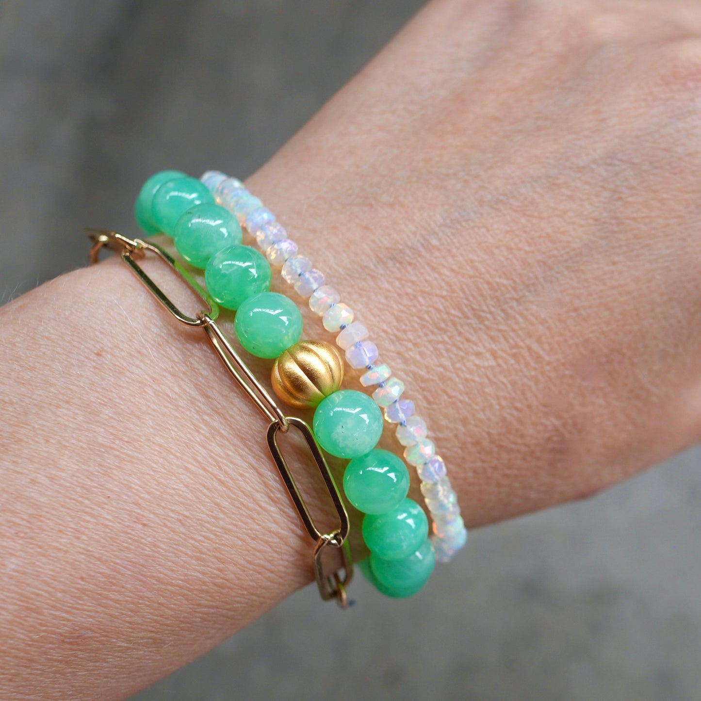 Chrysoprase bracelet