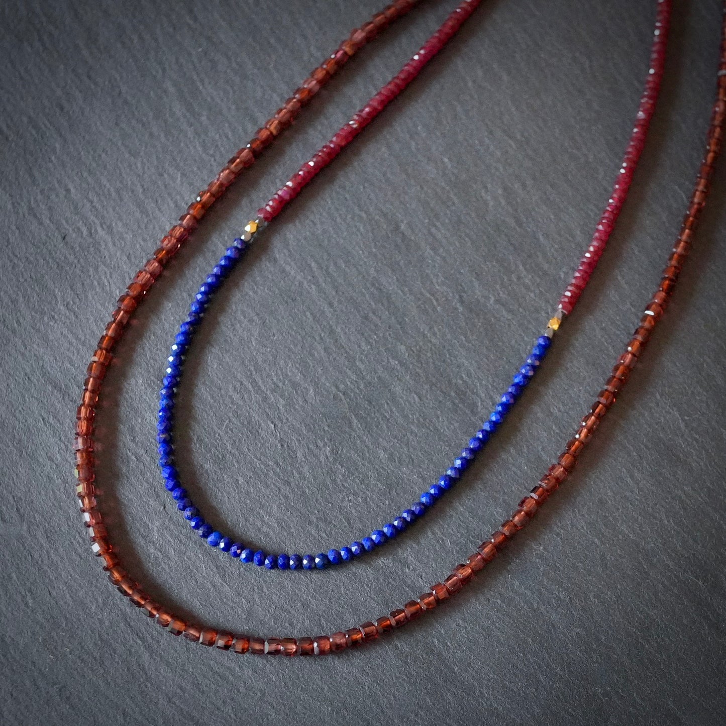 Garnet cube necklace