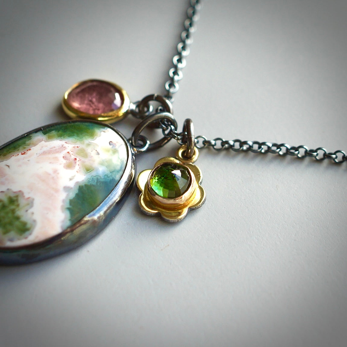 Ocean jasper charm necklace