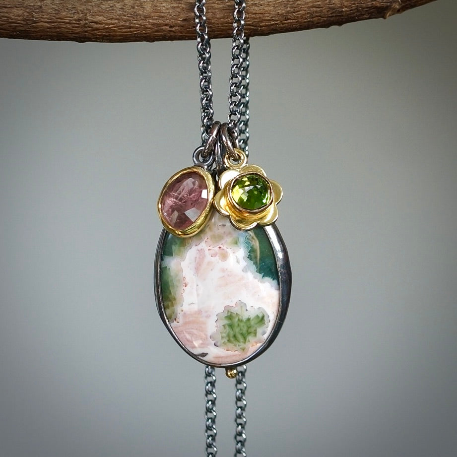 Ocean jasper charm necklace