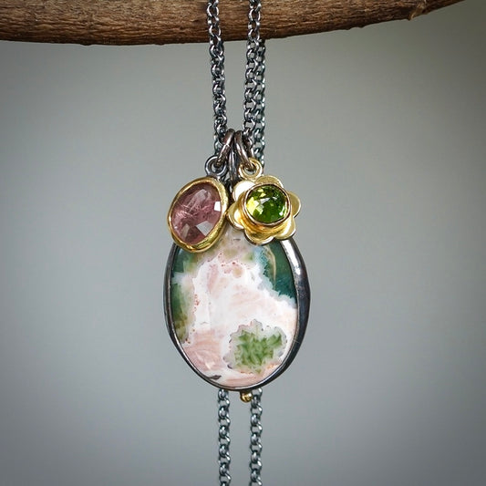 Ocean jasper charm necklace