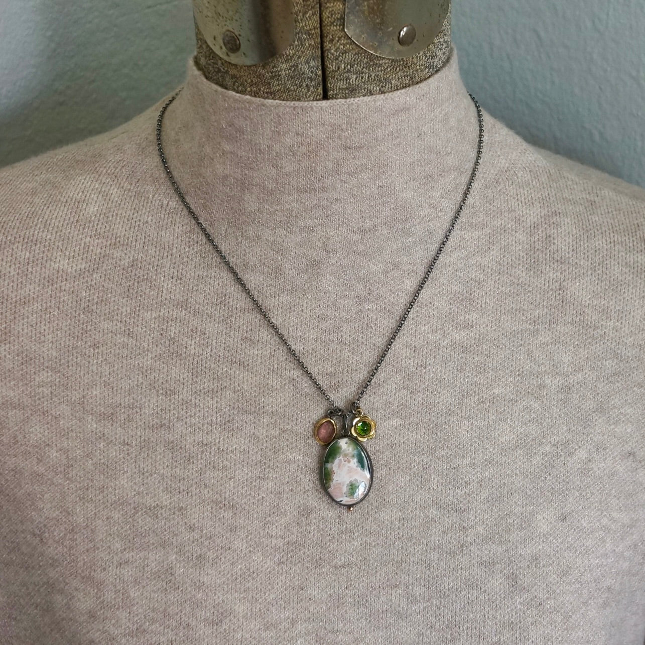 Ocean jasper charm necklace