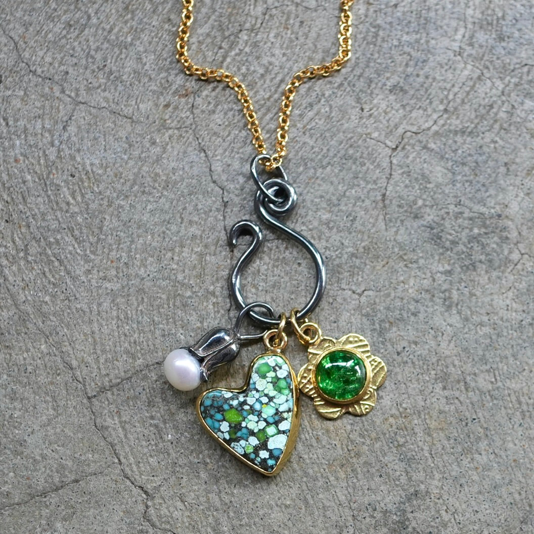 Blue Moon turquoise heart pendant
