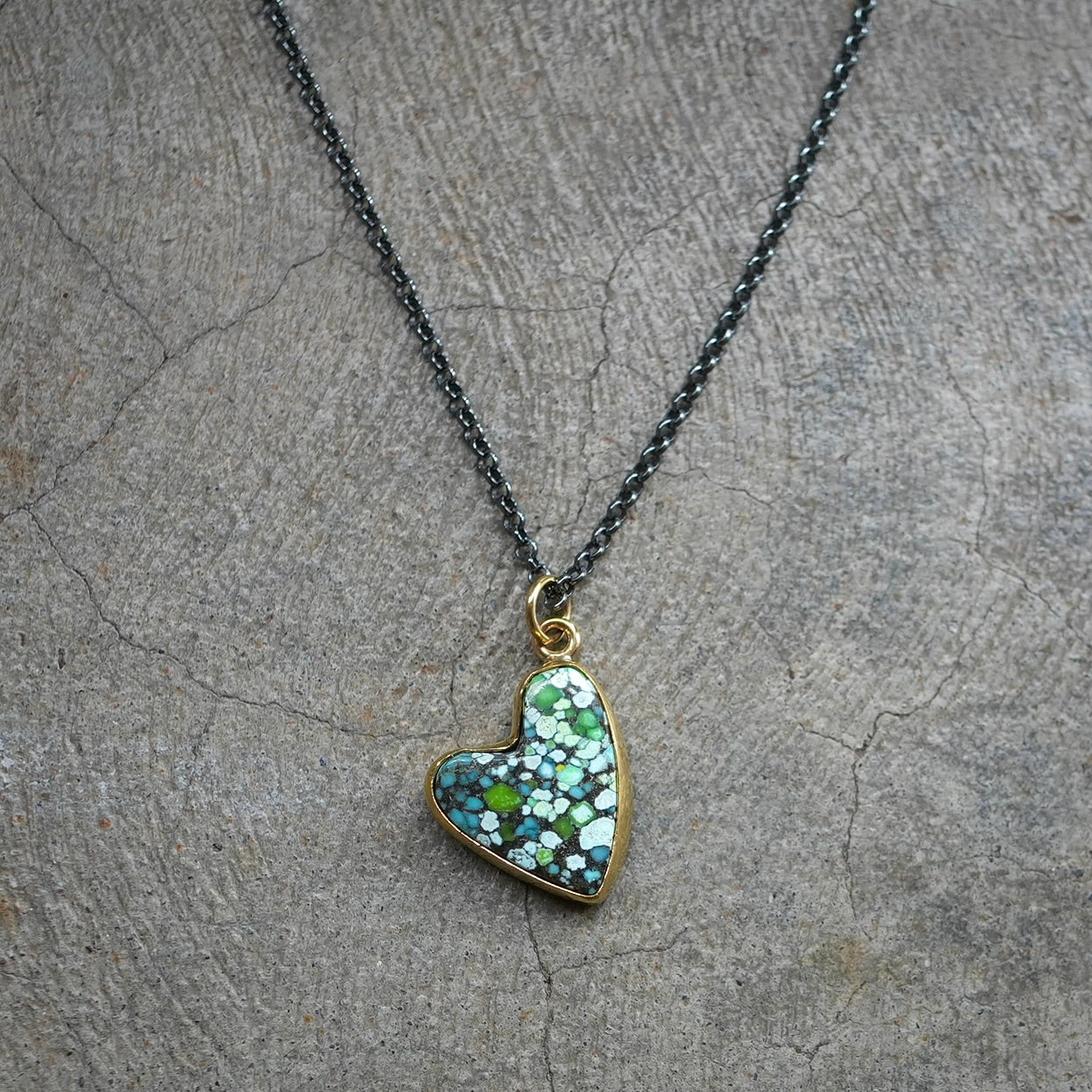 Blue Moon turquoise heart pendant
