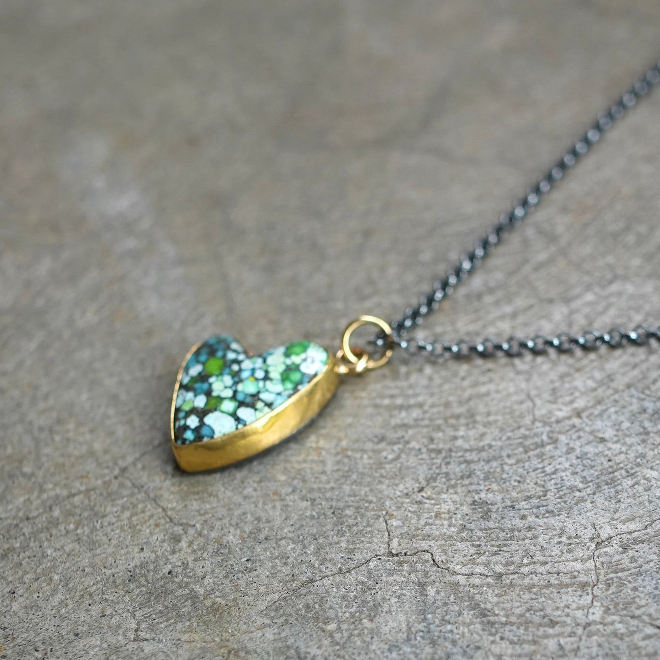 Blue Moon turquoise heart pendant
