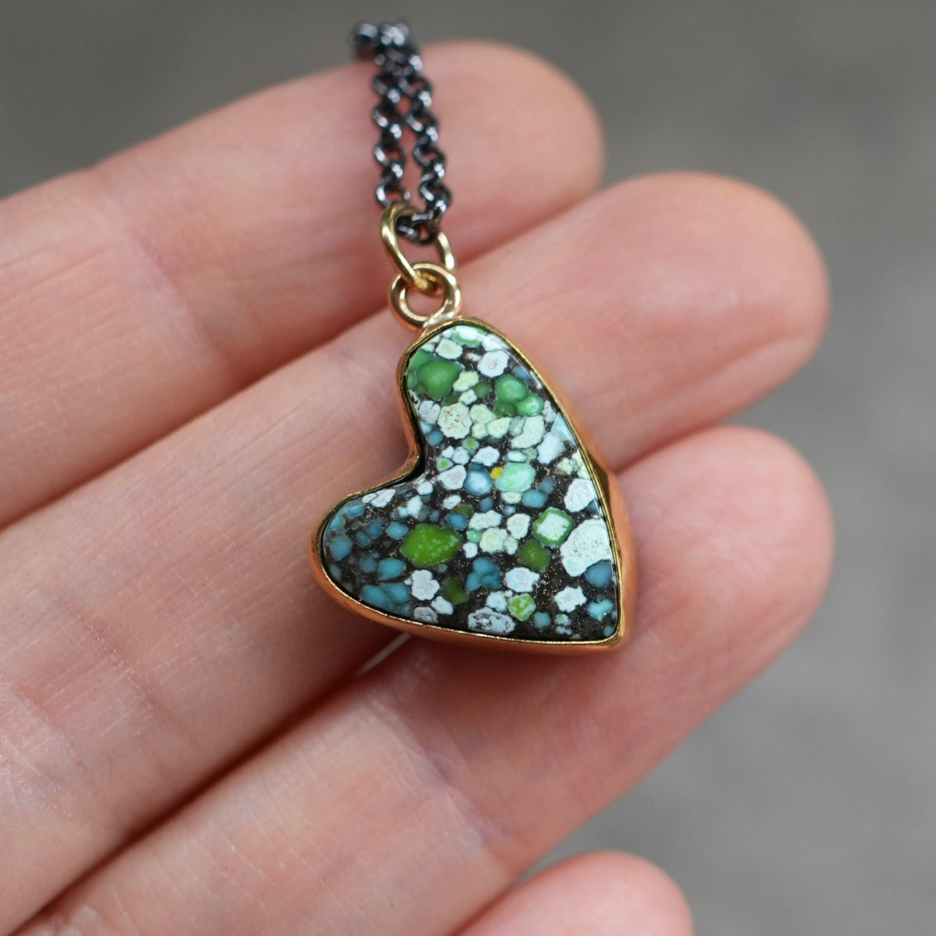 Blue Moon turquoise heart pendant