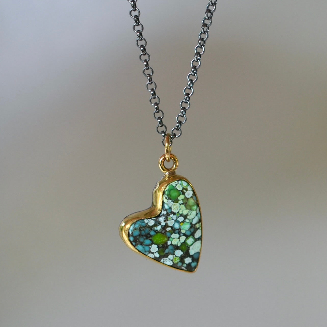 Blue Moon turquoise heart pendant