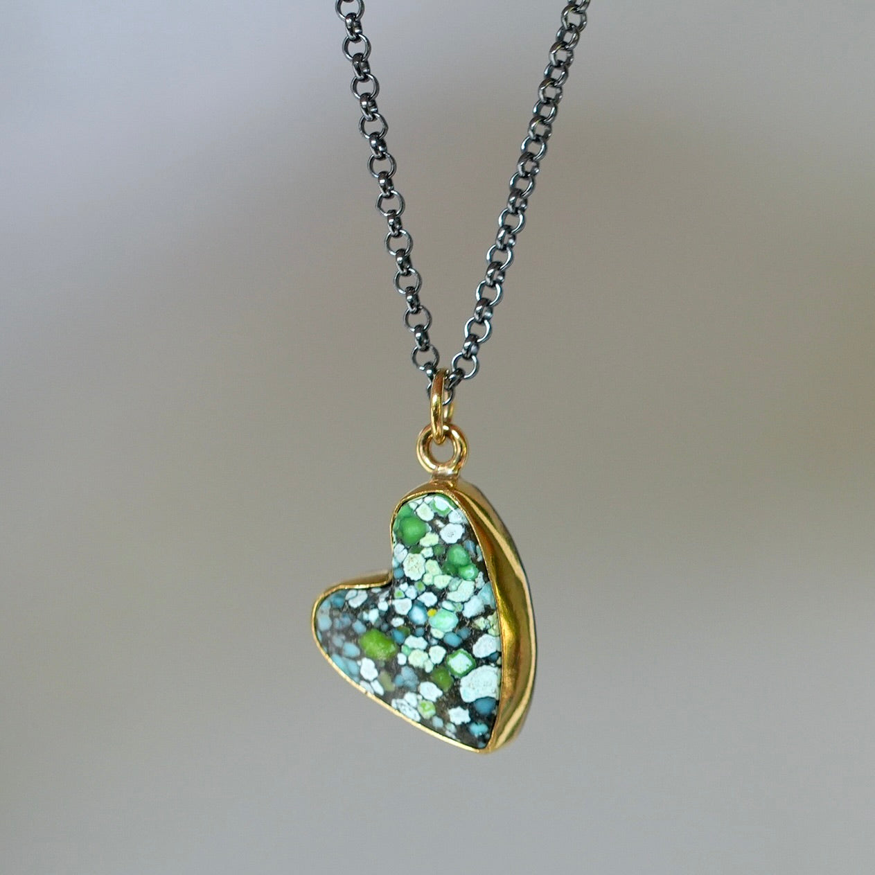 Blue Moon turquoise heart pendant
