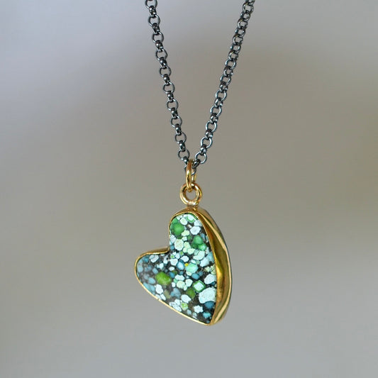 Blue Moon turquoise heart pendant