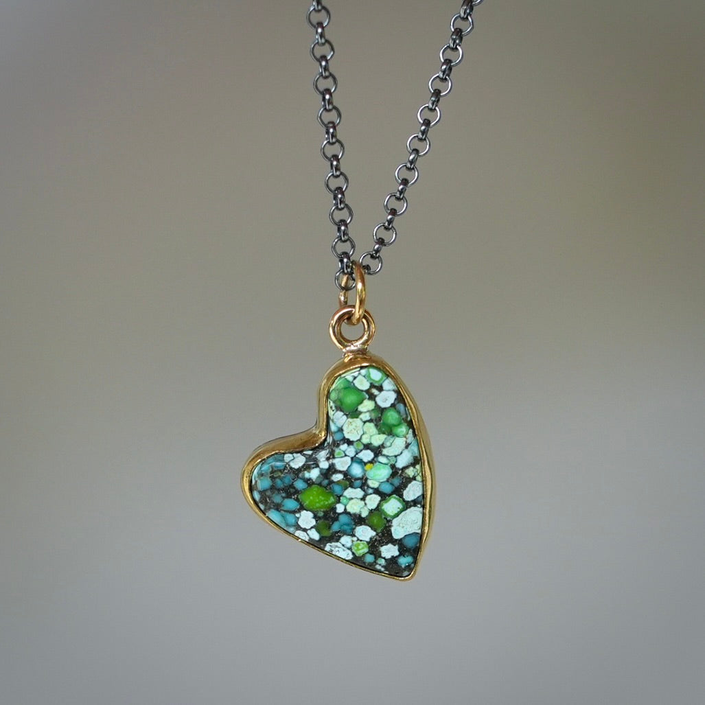 Blue Moon turquoise heart pendant