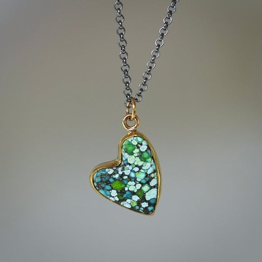 Blue Moon turquoise heart pendant