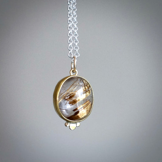Rutilated quartz pendant